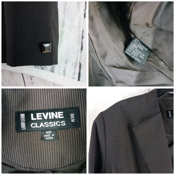 Larry Levine Classics Women's 10P 2 Btn Brown Pinstripe 3pc Pants Skirt … - Picture 8 of 16